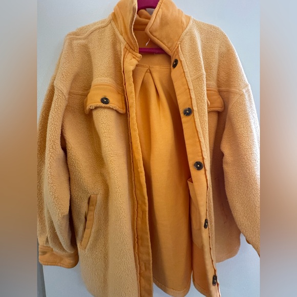 Free People Vibrant Orange Teddy Jacket - Picture 4 of 8